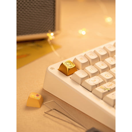 Bezprzewodowa klawiatura mechaniczna Iqunix ZX75 Sunset Ponder (jasnożółta, układ US (QWERTY), Iqunix Silent Rose, 75%, diody LED RGB, możliwość wymiany podczas pracy, podwójne PBT, 2,4 GHz | Bluetooth 5.1 | USB-C)