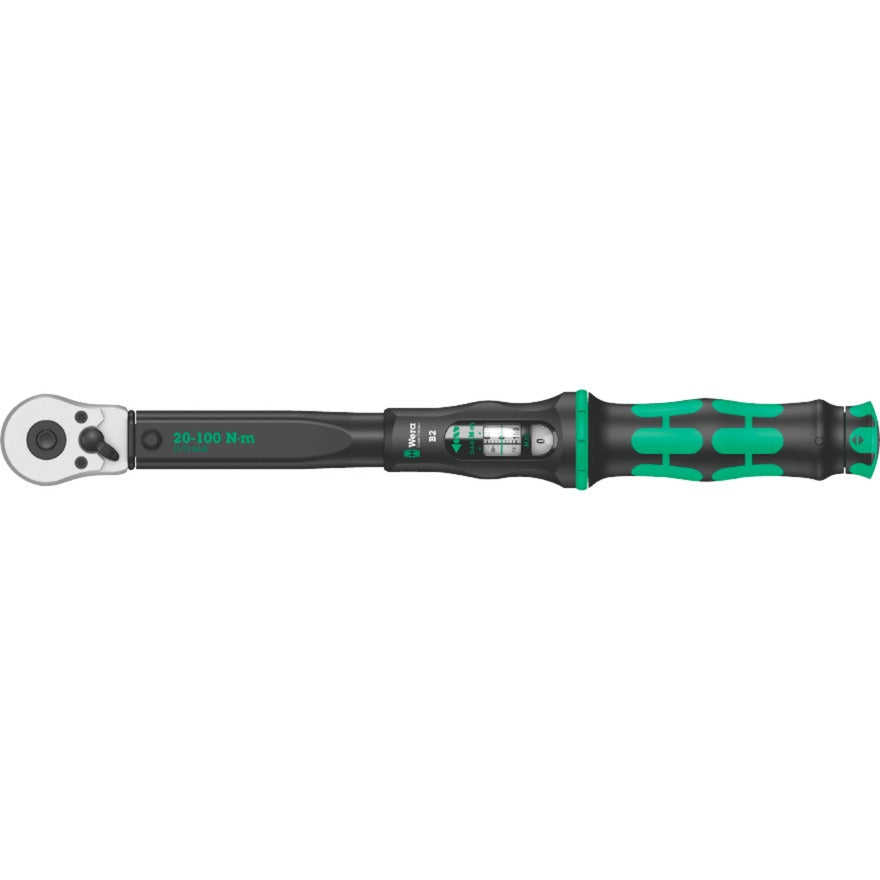 Klucz dynamometryczny Wera Click-Torque b 2 z grzechotką odwracalną, 20-100 nm (czarno-zielony)