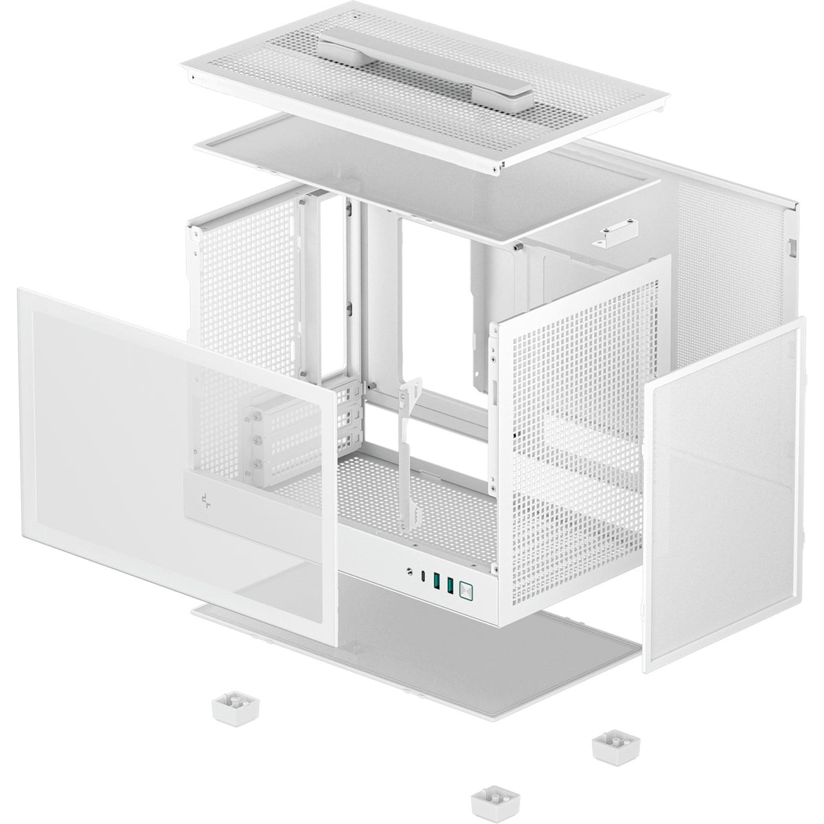 Obudowa mini tower Deepcool ch160 (biała | 2x USB-A | 1x USB-C | szkło hartowane)