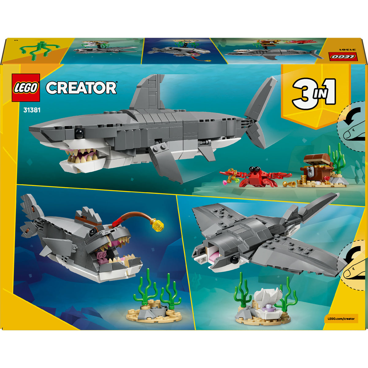 Lego: Dziki rekin ze skrzynią skarbów (31381)