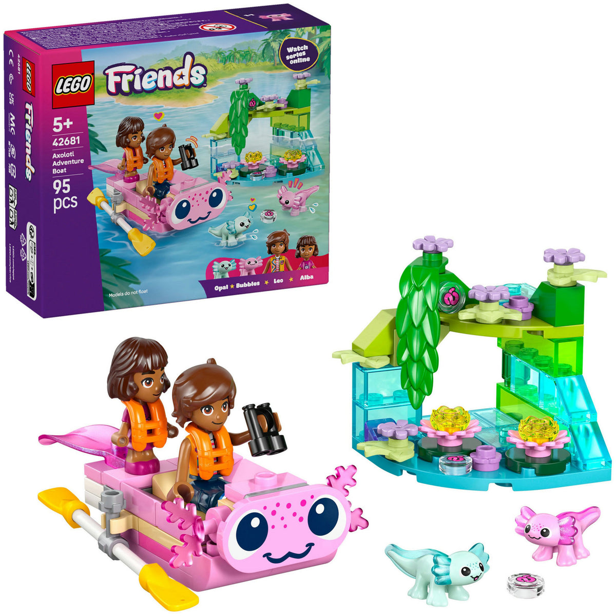 Lego Friends Zestaw do budowania łodzi przygodowej z Aksolotlem – zabawka – 42681