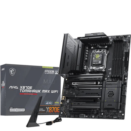 Msi mag x870e tomahawk max wifi socket am5 moederbord (zwart, raid, 5gb-lan, wi-fi 7, bt, sound, atx)