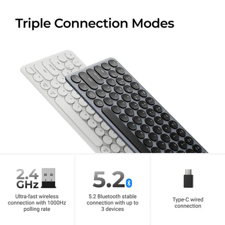 Klawiatura Keychron b3 pro-k8 (biała, układ amerykański (qwerty), przełączniki nożycowe, 75%, nasadki klawiszy abs, 2,4 GHz | bluetooth | usb)