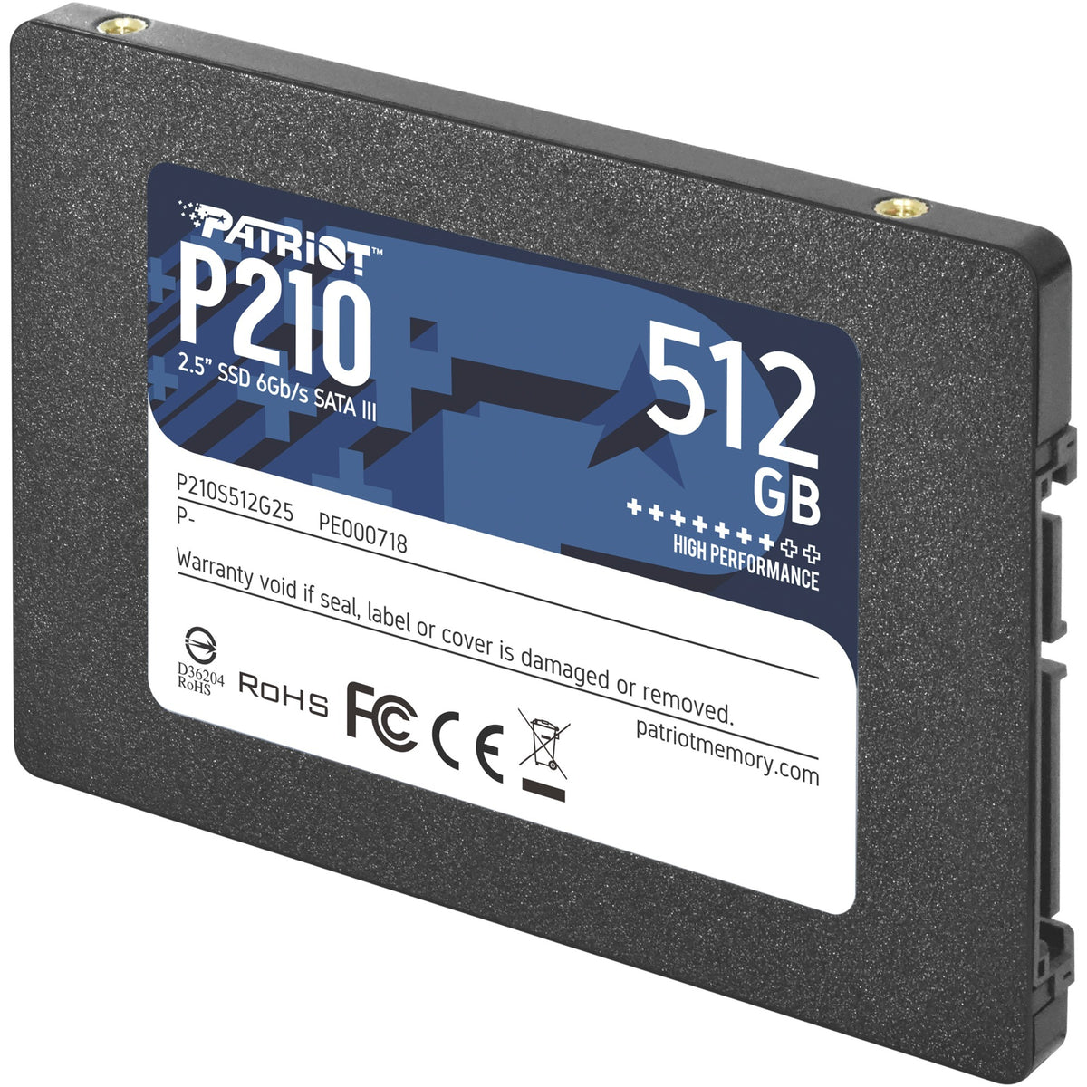 Patriot p210, 512 GB SSD (czarny, p210s512g25, sata iii)