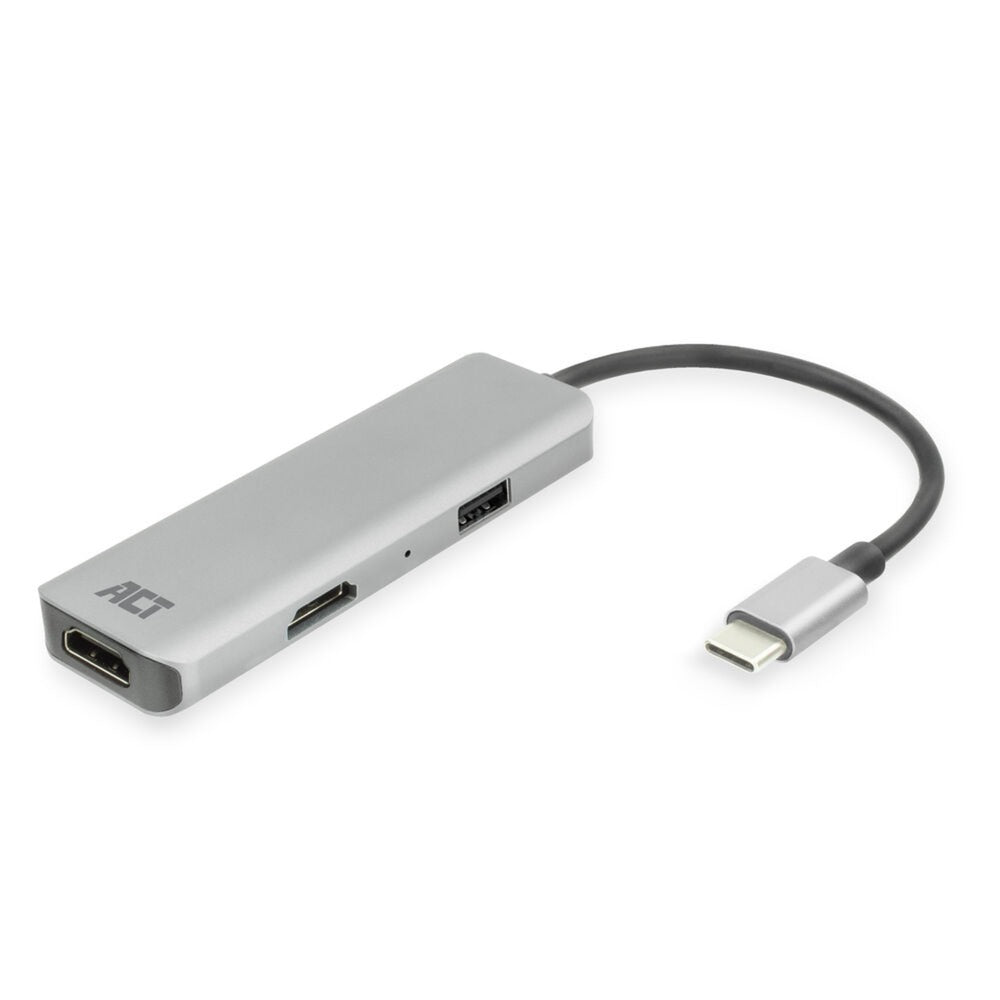 Łączność Act Wieloportowy adapter USB-C 4K do 2 ekranów HDMI, port danych USB-A (aluminium)