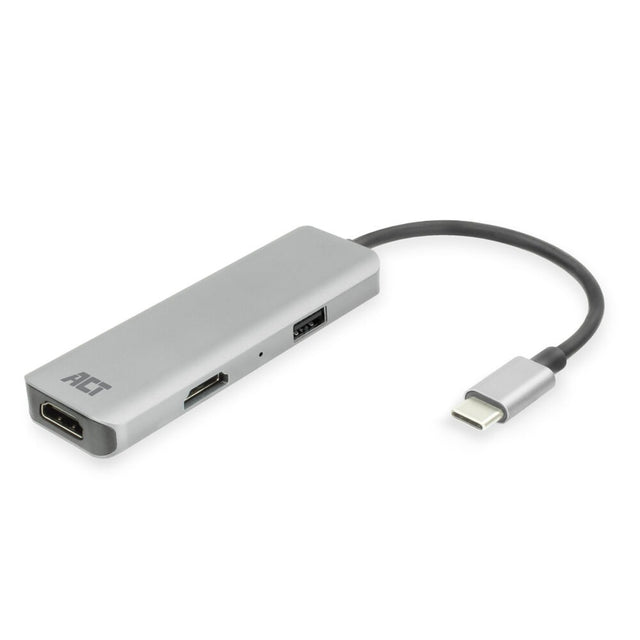Łączność Act Wieloportowy adapter USB-C 4K do 2 ekranów HDMI, port danych USB-A (aluminium)
