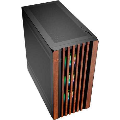 Sharkoon rebel c70m obudowa midi tower rgb (kolor czarnego drewna | 2x usb-a | 1x usb-c | rgb)