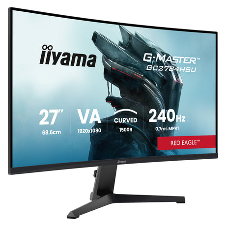 Iiyama G-Master Red Eagle GC2784HSU-B1 27 zakrzywiony monitor do gier (czarny, 2x HDMI, Display Port, 2x USB, 240 Hz)
