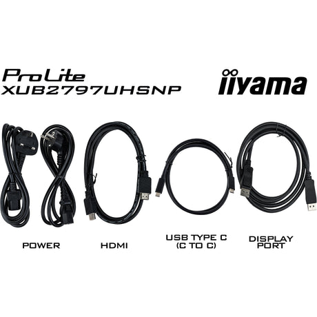 Monitor Iiyama prolite xub2797uhsnp-b1 27 4k UHD (czarny, hdmi, display port, 4x usb-a, usb-c, rj-45)