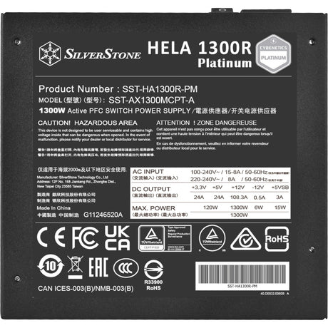 Silverstone hela 1300r platinum, modułowy zasilacz 1300 W (czarny, 8x pcie)