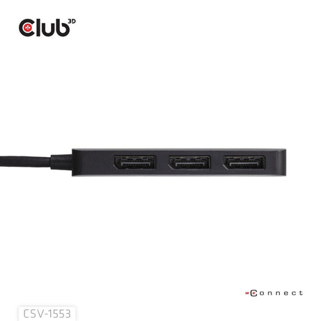 Koncentrator Club 3D USB-C na Triple DisplayPort MST (czarny, 4K60 Hz)
