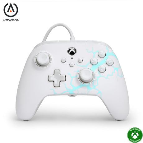 Kontroler Powera Advantage z kablem do konsoli Xbox x|s - polar ice (biało-niebieski, xbox series x|s, xbox one, PC)
