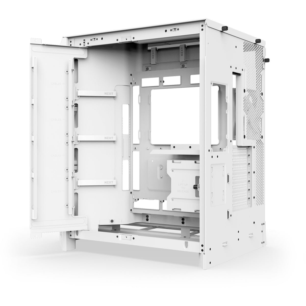 Obudowa midi tower Nzxt h9 flow (biała (matowa) | 2x USB-A | 1x USB-C | szkło hartowane)