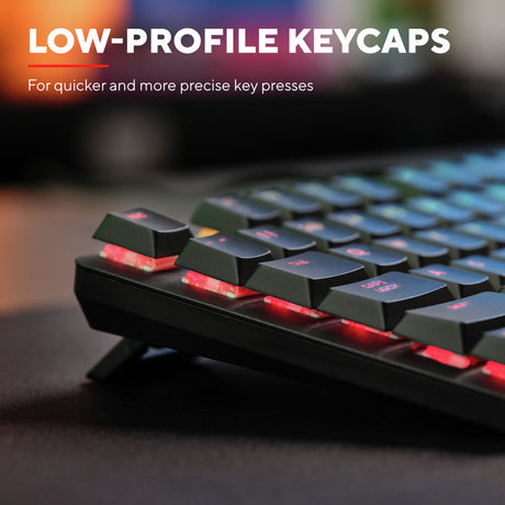 Mechaniczna klawiatura do gier Trust GXT 866 Torix (czarna, układ US (QWERTY), Huano Red, 100%, RGB)