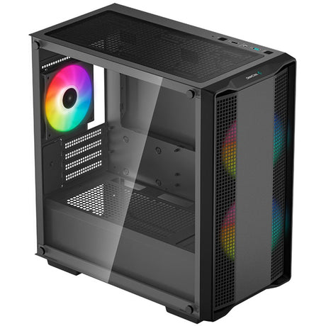 Obudowa mini tower Deepcool CC360 ARGB (czarna | 2x USB-A | RGB | szkło hartowane)