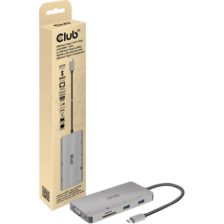 Stacja dokująca Hub 9 w 1 USB Gen 1 Type-C Club 3D (szara)