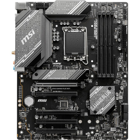 Płyta główna MSI B760 Gaming Plus Wi-Fi Socket 1700 (szary czarny, RAID, 2,5 GB LAN, Wi-Fi 6e, BT, dźwięk, ATX)