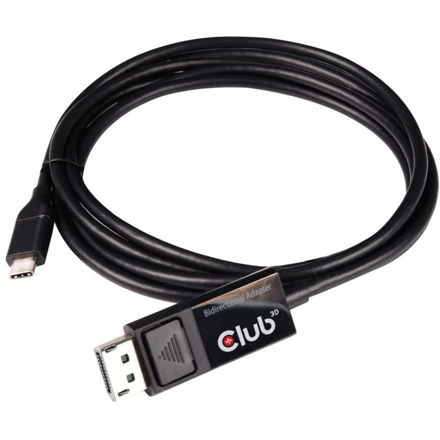 Adapter Club 3D USB-C > DisplayPort 1.4 (czarny, 1,8 m)