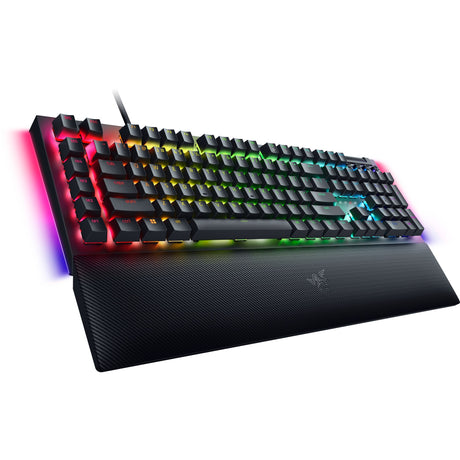 Razer blackwidow v4, klawiatura do gier (czarna, układ amerykański, żółta, diody rgb, podwójny abs)