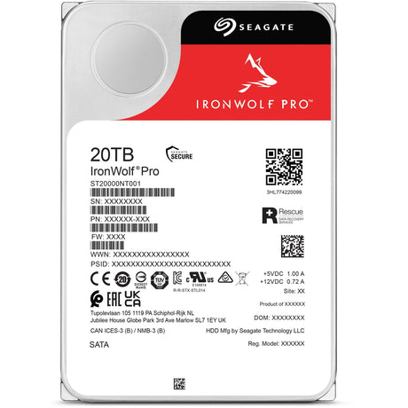 Dysk twardy Seagate ironwolf pro 20 TB (ST20000NT001, SATA 600, 24 7)