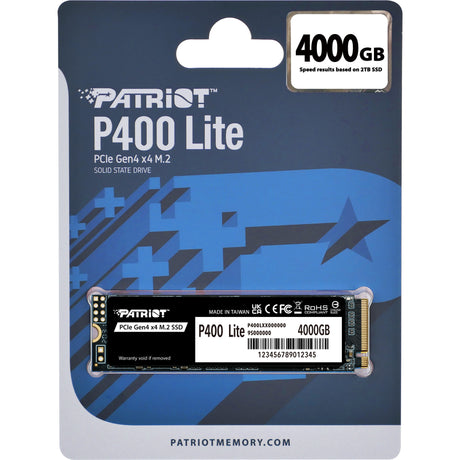 Patriot p400 lite 4 tb ssd (czarno-biały, p400lp4kgm28h, pcie 4.0 x4, nvme 1.4, m.2 2280)