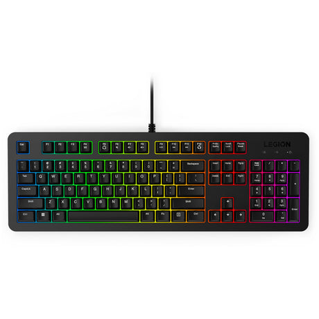Klawiatura do gier Lenovo legion k310 rgb (czarna, układ us (qwerty), membrana, 100%, przełącznik membranowy, rgb, usb)