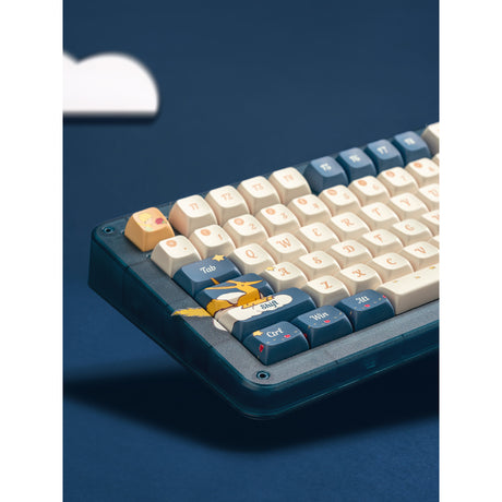 Iqunix Zx75 Sky Meet bezprzewodowa klawiatura mechaniczna (niebieska, układ amerykański (qwerty), gateron czerwony, 75%, diody rgb, możliwość wymiany podczas pracy, podwójny strzał pbt, 2,4 GHz | bluetooth 5.1 | usb-c)