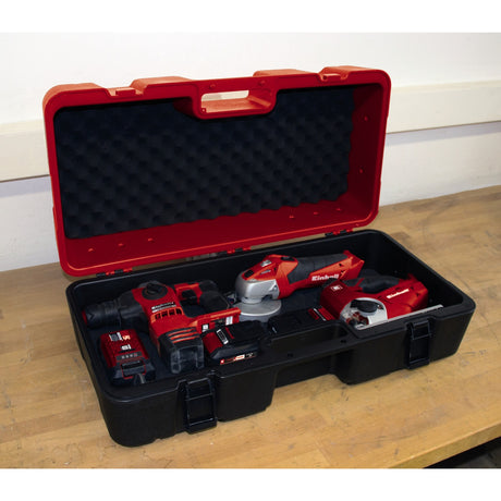 Einhell case e-box l70 35 - do uniwersalnego przechowywania - max. nośność: 50 kg - tapicerka z miękkiej pianki - bryzgoszczelna konstrukcja - ergonomiczny uchwyt