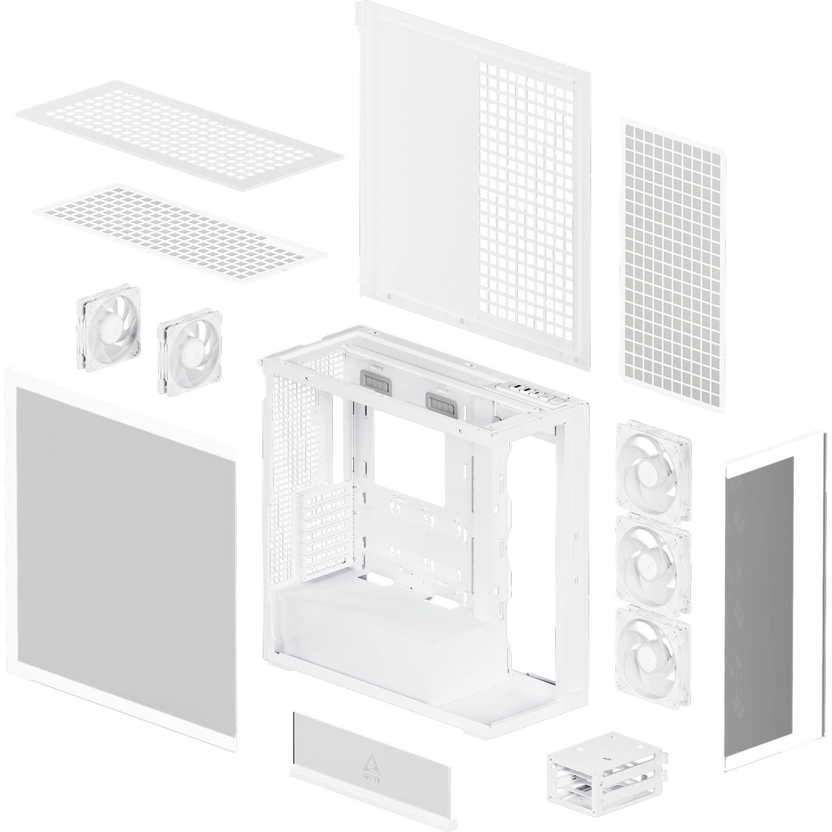 Obudowa Arctic xtender vg midi tower (biała | 2x USB-A | 1x USB-C | RGB | szkło hartowane)