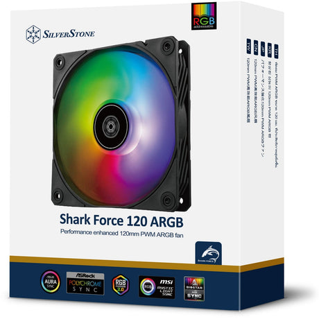 Wentylator obudowy Silverstone Shark Force 120 argb (czarny, 120 x 120 x 25 mm, pwm)