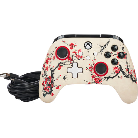 Kontroler Powera Advantage z kablem do konsoli Xbox x|s - nirwana wojownika (magnolia white, xbox series x|s, xbox one, PC)