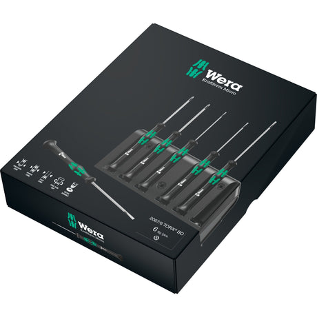 Zestaw wkrętaków Torx Bo Wera 2067 6 do elektroniki + stojak (czarno-zielony, 6 szt.)