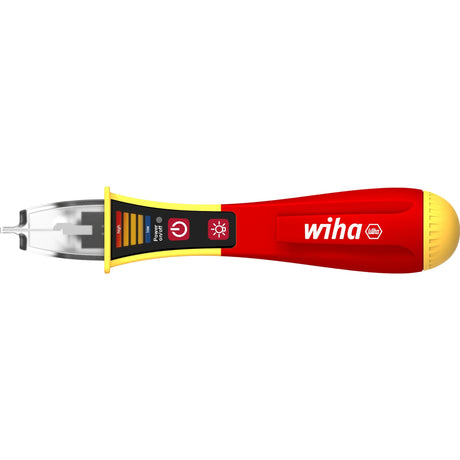 Tester napięcia Wiha, wykrywacz napięcia, jednobiegunowe urządzenia wykrywające 12 – 1000 V AC (czerwony żółty, w zestawie 2 baterie AAA)