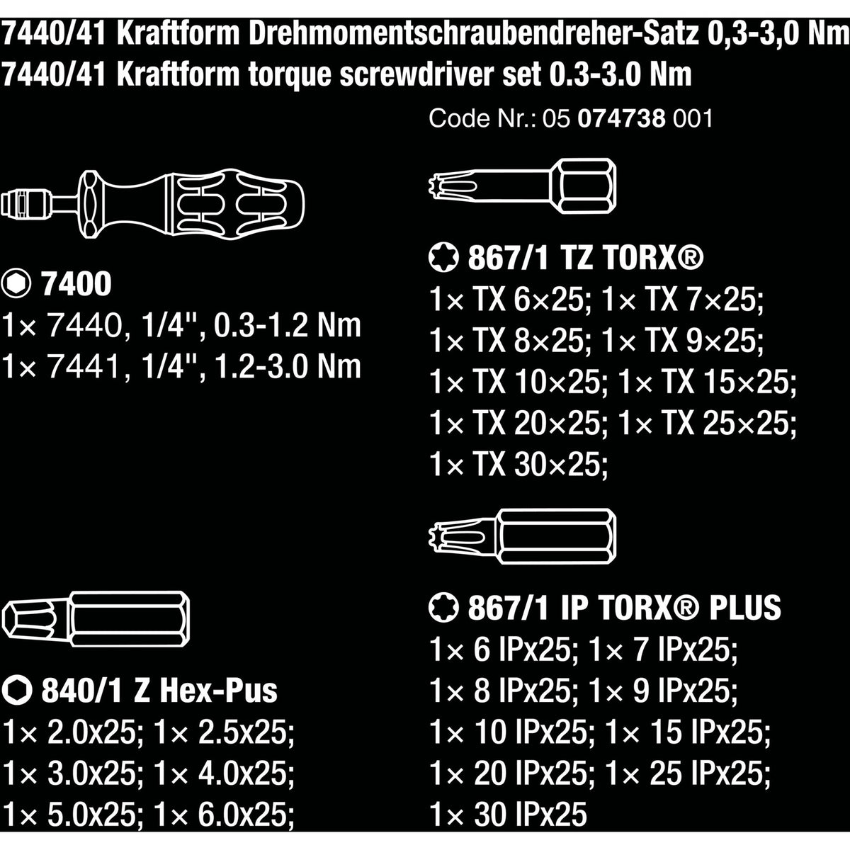 Zestaw wkrętaków dynamometrycznych Wera 7440 41 Kraftform 0,3-3,0 nm (czarno-zielony, 26 sztuk)