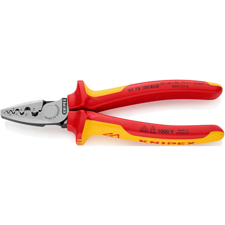 Seria Knipex 97 - szczypce do zaciskania - 180mm - izolacja vde - ergonomiczne