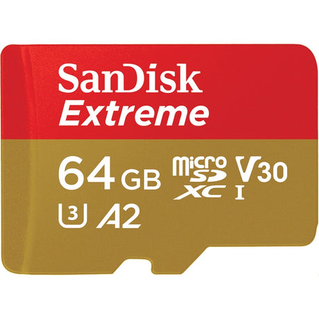 Karta pamięci Sandisk Extreme microSDXC 64 GB (uhs-i u3, klasa 10, v30, a2, w zestawie adapter)