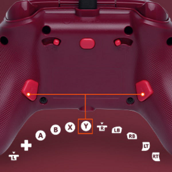 Kontroler Powera Advantage z kablem do serii Xbox x|s - red fire (czerwony, xbox series x|s, xbox one, PC)