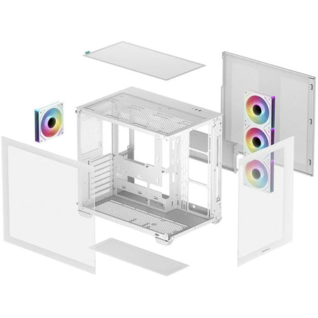 Obudowa midi tower Deepcool CG530 4f (biała | 2x USB-A | 1x USB-C | RGB | szkło hartowane)