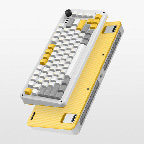 Bezprzewodowa klawiatura mechaniczna Ty iqunix zx75 gravi wave (szara, układ amerykański (qwer), gateron czerwony, 75%, diody rgb, możliwość wymiany podczas pracy, podwójny strzał pbt, 2,4 GHz | bluetooth 5.1 | usb-c)