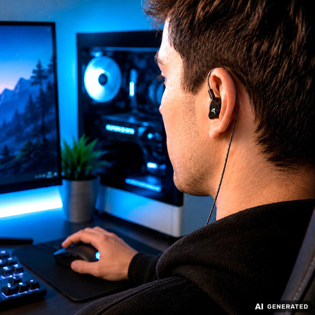Sharkoon stealthbite iem in-ear oortjes (zwart, pc, usb-a, ubs-c, 3,5 mm)