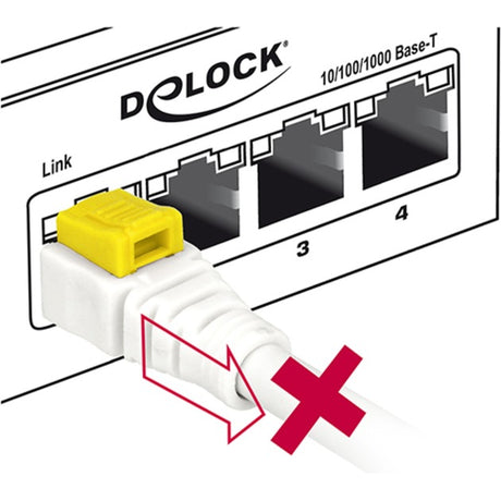 Delock kabel krosowy rj-45 bezpieczny kat.6a (biały, 85331, 1 metr)
