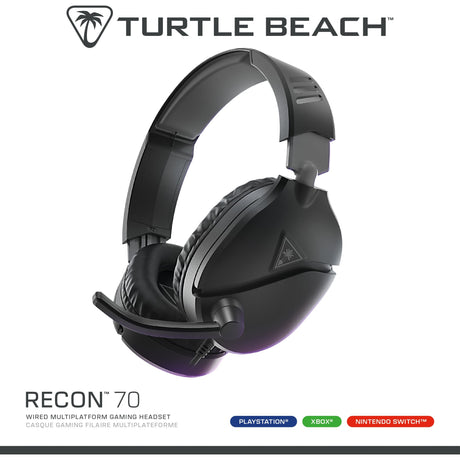 Zestaw słuchawkowy do gier nausznych Turtle Beach Ear Force Recon 70p (2024) (czarny, PS4, PS5, Xbox Series X|s, Xbox One, Switch, PC, Mobile)