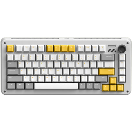 Bezprzewodowa klawiatura mechaniczna Ty iqunix zx75 gravi wave (szara, układ amerykański (qwer), gateron czerwony, 75%, diody rgb, możliwość wymiany podczas pracy, podwójny strzał pbt, 2,4 GHz | bluetooth 5.1 | usb-c)