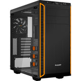 Bądź cicho! obudowa midi tower pure base 600 window (czarno-pomarańczowa | 2x USB-A | szkło hartowane)