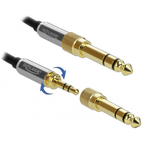 Delock kabel przedłużający z wtykiem stereo jack 3,5 mm 3-pin, męski > żeński (czarny, 1 metr)