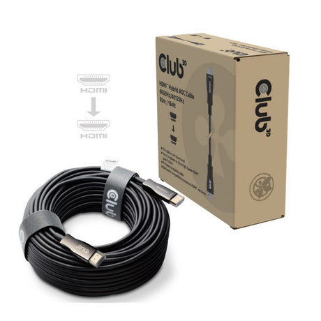 Kabel hybrydowy Club 3D HDMI AOC 8K60 Hz 4K120 Hz 50 m (czarny)