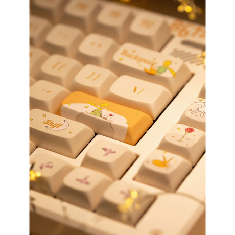 Bezprzewodowa klawiatura mechaniczna Iqunix ZX75 Sunset Ponder (jasnożółta, układ US (QWERTY), Iqunix Little Prince, 75%, diody RGB, możliwość wymiany podczas pracy, podwójny strzał pbt, 2,4 GHz | bluetooth 5.1 | USB-C)