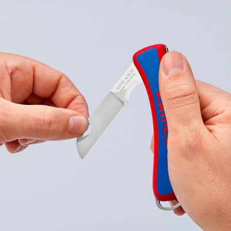 Scyzoryk dla elektryka Knipex 16 20 50 sb (czerwony niebieski, długość 120mm)