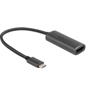 Delock Adapter USB-C (męski) > HDMI (żeński) (tryb DP Alt) (szary, 0,2 m)