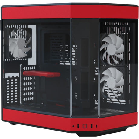 Obudowa Midi Tower Hyte Y60 (czerwony czarny | 3x USB-A | szkło hartowane)